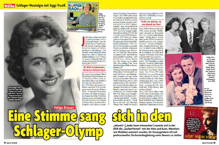 Siggi Trzo&szlig; �ber Helga Brauer